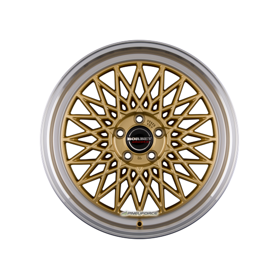 BORBET - B GOLD RIM POLISHED 7X17 LK:4/100 ET:38 ML:64