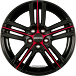 RONAL - R57 MCR JETBLACK-RED SPOKE 7,5X18 LK:5/112 ET:45 ML:76