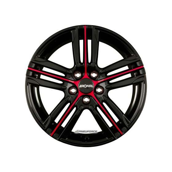 RONAL - R57 MCR JETBLACK-RED SPOKE 7,5X17 LK:5/112 ET:48 ML:76