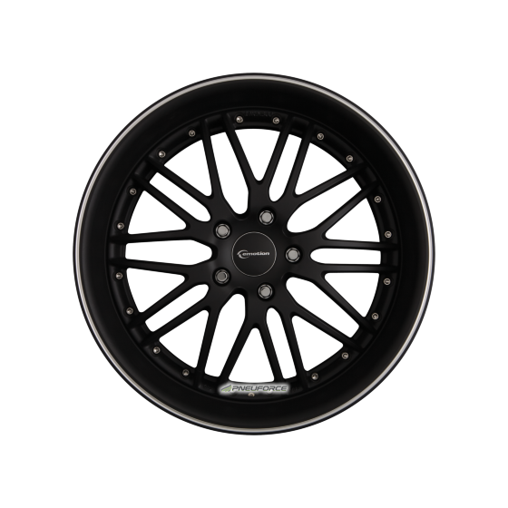 EMOTION-WHEELS WASABI Schwarz Matt mit Aussenring Poliert
