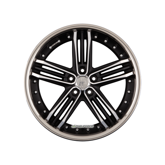 KESKIN KT11 Heaven Matt Black Front Polish Steel Lip (MBFS)