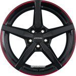 RONAL - R69 MCR JETBLACK-RED RIM 7,5X17 LK:5/112 ET:52 ML:66,5