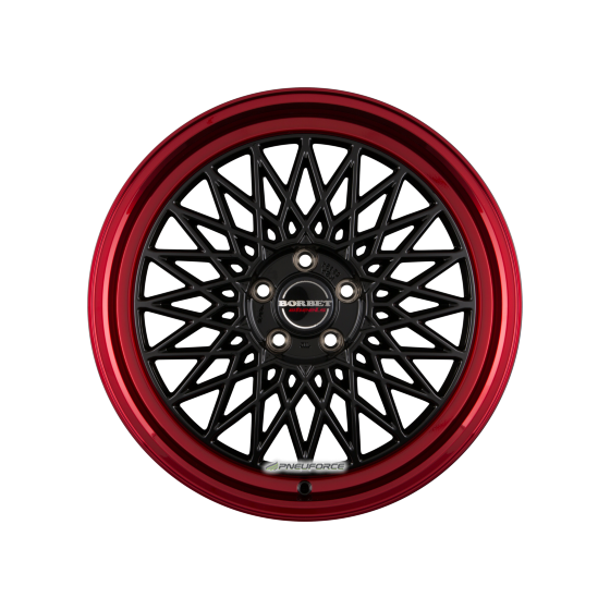 BORBET - B BLACK RIM RED 7X17 LK:4/100 ET:38 ML:64
