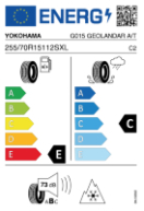 YOKOHAMA G015 255/70 R15 112S