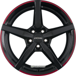 RONAL - R69 MCR JETBLACK-RED RIM 8X18 LK:5/112 ET:30 ML:66,5