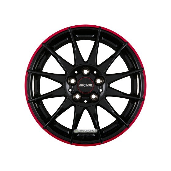 RONAL - R54 MCR JETBLACK-RED RIM 7X17 LK:5/112 ET:45 ML:76