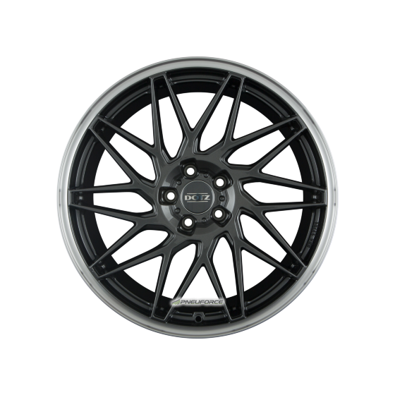 DOTZ - TANAKA DARK GUNMETAL/POLISHED LIP 8X18 LK:5/112 ET:48 ML:70,1