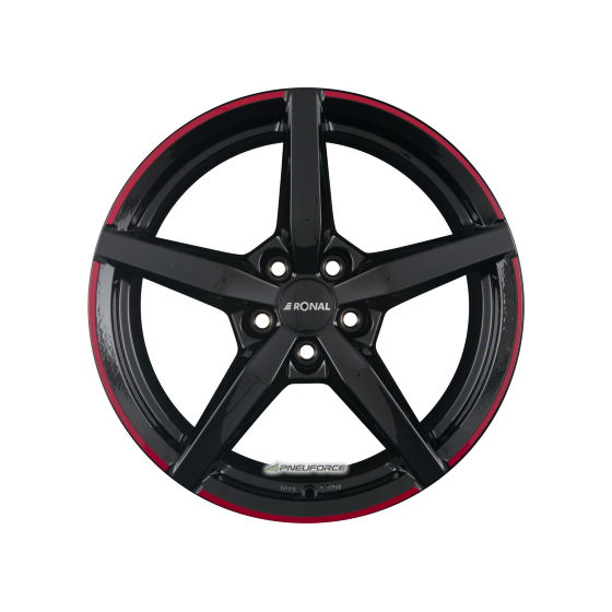 RONAL - R69 MCR JETBLACK-RED RIM 8X18 LK:5/120 ET:55 ML:65,06