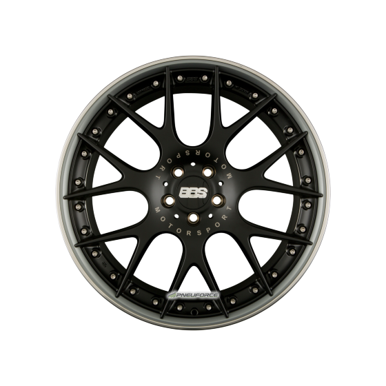 BBS CH-RII Radstern Schwarz Matt - Felgenbett Titan Matt
