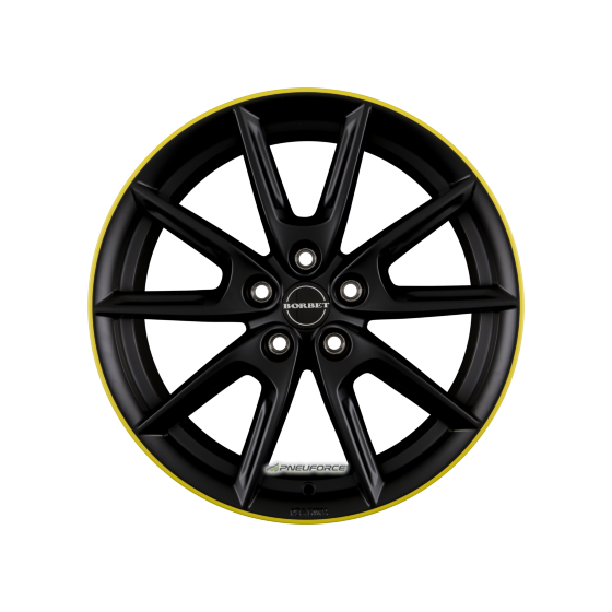 BORBET LX Black Matt Rim Yellow